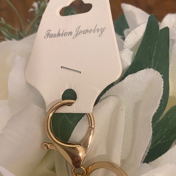 Gold Bow Keychain with Rhinestones - Picture 5 of 7